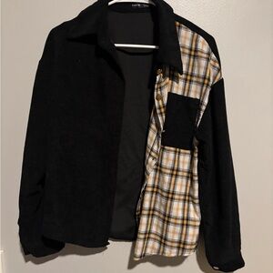 Black and Plaid Corduroy Jacket